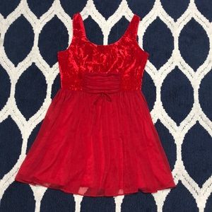 Free people bright red flirty flare dress size 12
